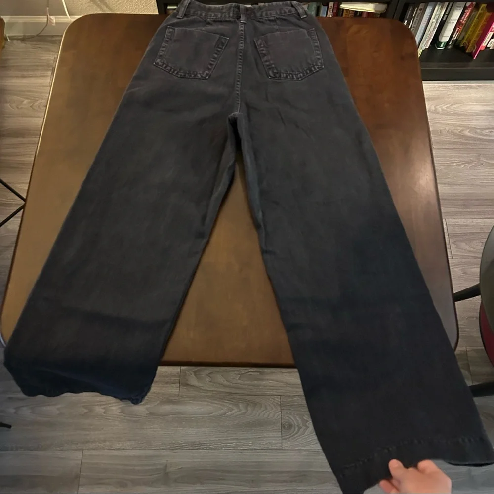 NWT Moia curved dyed denim black wide leg pant size S - Picture 16 of 16